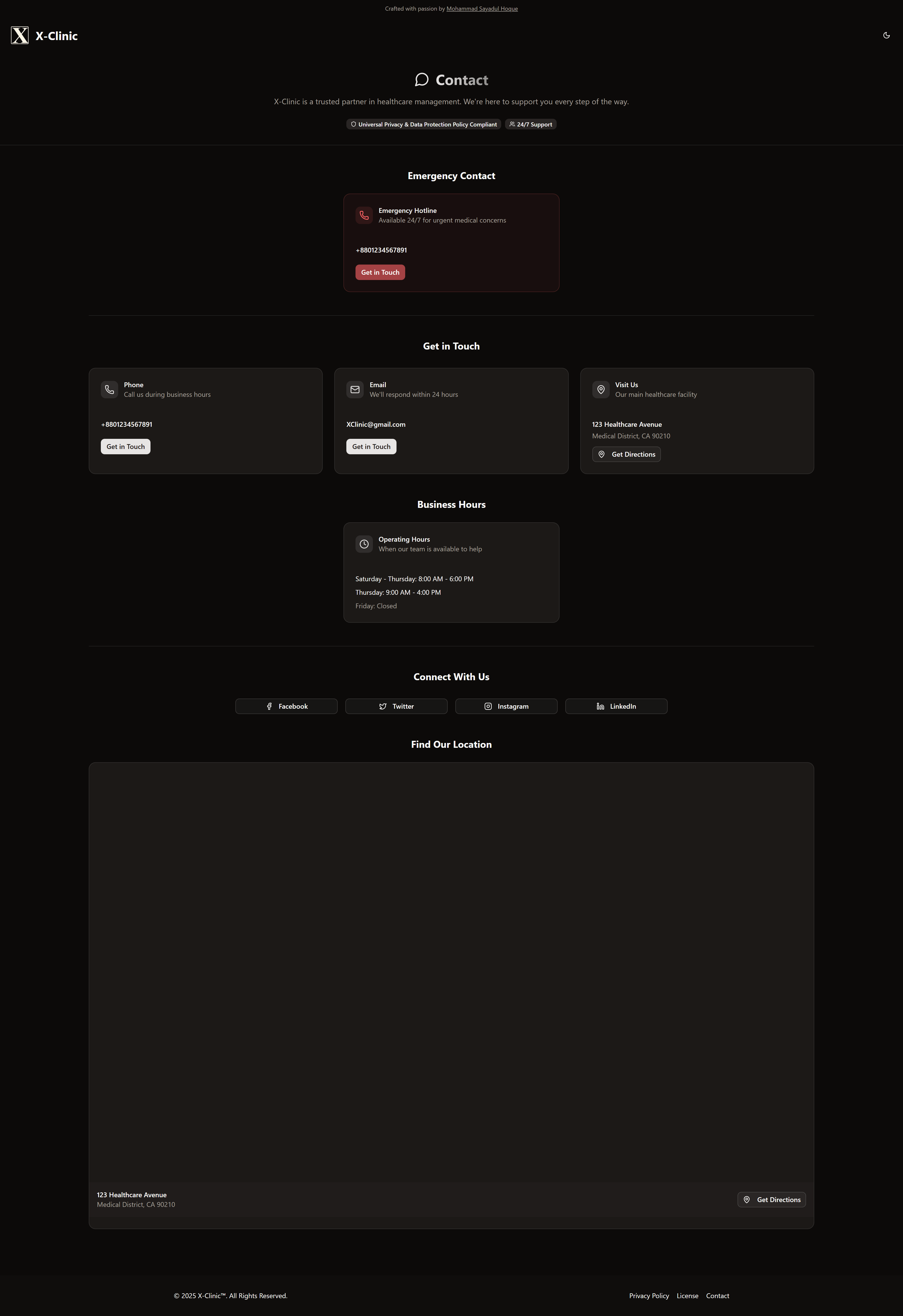 X-Clinic (Patient Management System) screenshot